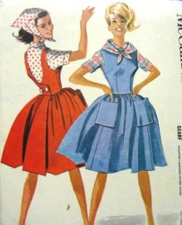 6705 '62 FLARE BACK WRAP POCKET DRESS,BLOUSE,SCARF PATTERN 10 31